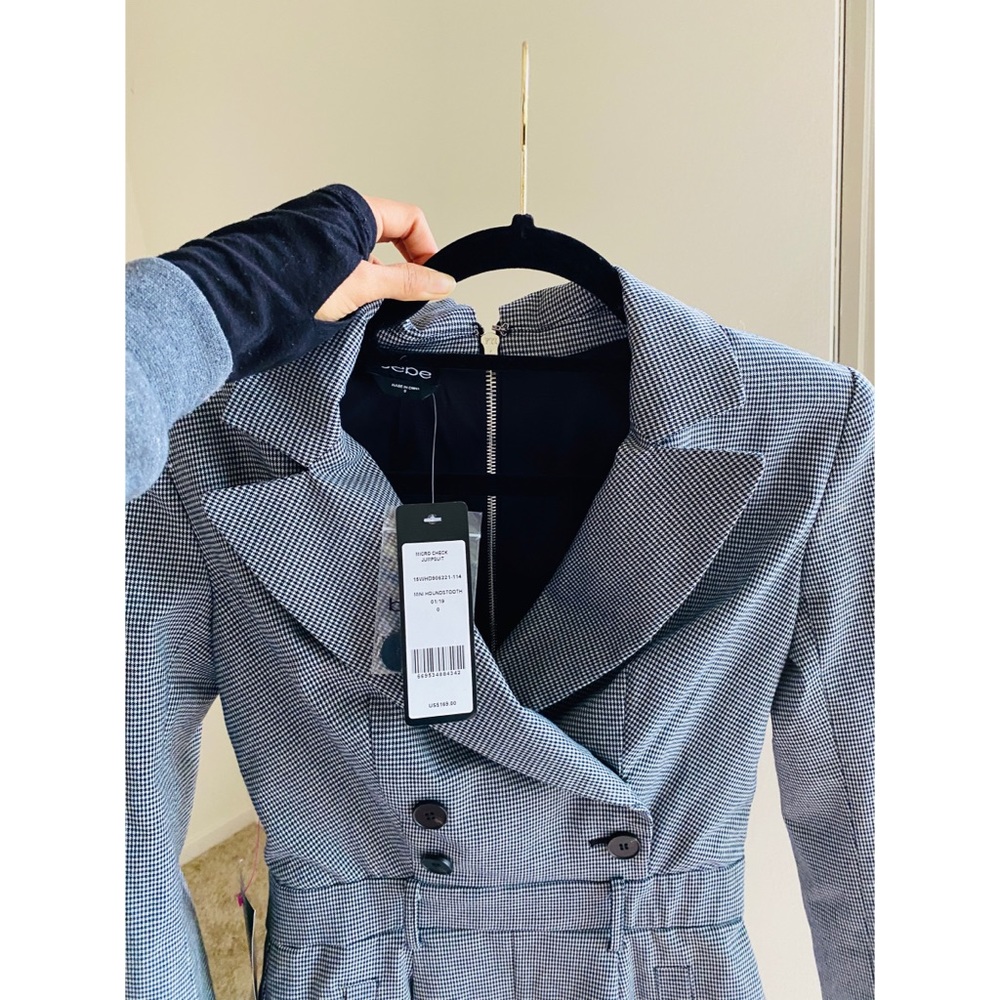 BEBE Micro Check Jumpsuit